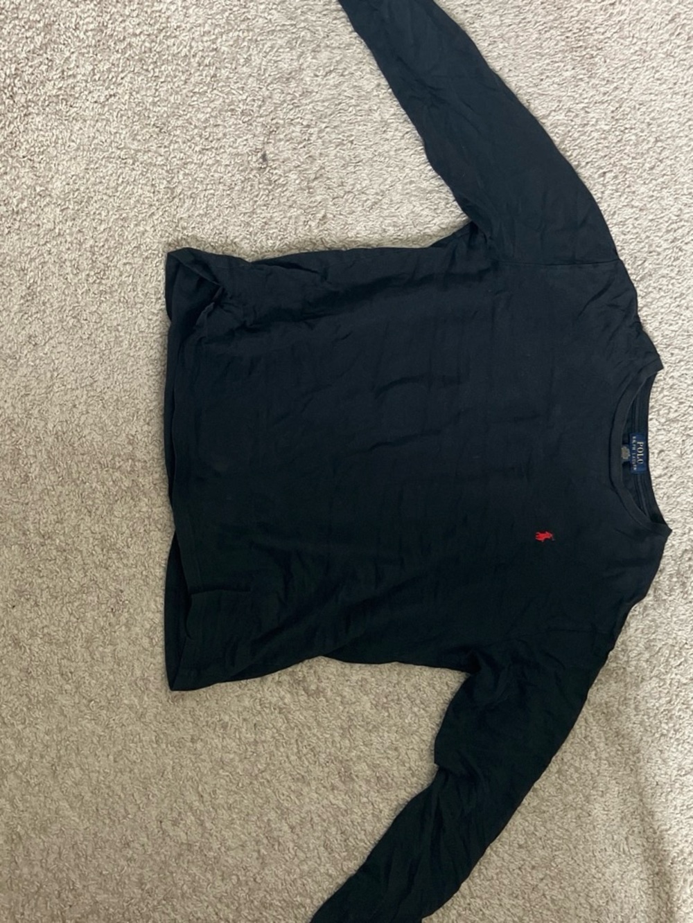 Polo by Ralph Lauren Black Long-Sleeve Crewneck with Red Pony